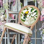 Стул бежевый из натурального бука с изображением птиц и цветов Blooming Birds варинант исполнения - 3 | Loft Concept в Твери