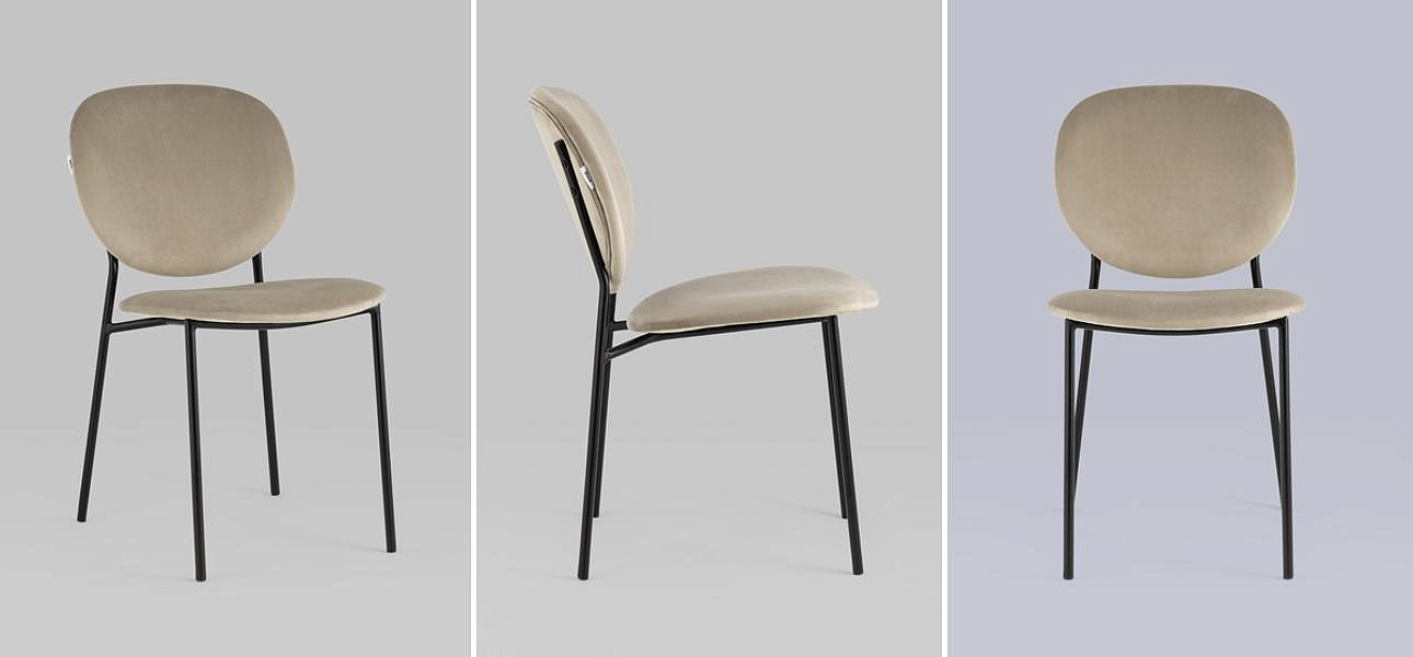 Стул Stanley Chair Бежевый Велюр Стул Stanley Chair Бежевый Велюр - Loft-Concept в Твери