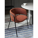 Стул полукруглый мягкий с буклированной обивкой Chair with Boucle Upholstery варинант исполнения - 2 | Loft Concept в Твери