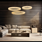 Люстра с 3-мя кольцами из натурального камня Minerals of Light варинант исполнения - 3 | Loft Concept в Твери