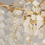 Люстра подвесная золотого цвета с декоративными ветвями и прозрачными рельефными подвесками FAIRYTREE Light варинант исполнения - 4 | Loft Concept в Твери