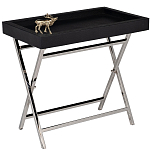 Стол сервировочный кожаный с декором в виде золотистой фигуркой лося Embodiment of Style варинант исполнения - 1 | Loft Concept в Твери