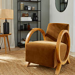 Кресло с круглыми деревянными подлокотниками Modesto Chair варинант исполнения - 6 | Loft Concept в Твери