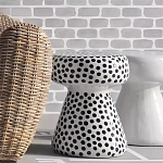 Дизайнерский журнальный стол белый в чёрный горох Gefan варинант исполнения - 1 | Loft Concept в Твери