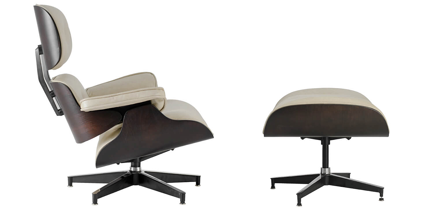 Кресло Eames Lounge Chair & Ottoman cream Кресло Eames Lounge Chair & Ottoman cream - Loft-Concept в Твери