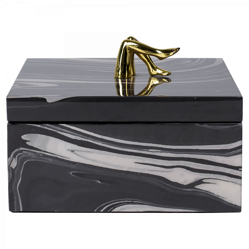 Шкатулка COQUETTE BOX Черный Белый Глянцевое золото Шкатулка COQUETTE BOX Черный Белый Глянцевое золото в Твери | Loft Concept