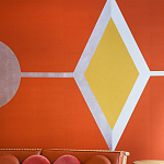 Обои ручная роспись Chez Nina by India Mahdavi Lantana colourway on Arancio dyed silk варинант исполнения - 3 | Loft Concept в Твери