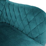 Барный стул со спинкой и подлокотниками на 4-х деревянных ножках Douglas Rhombus Бирюзовый Велюр варинант исполнения - 2 | Loft Concept в Твери