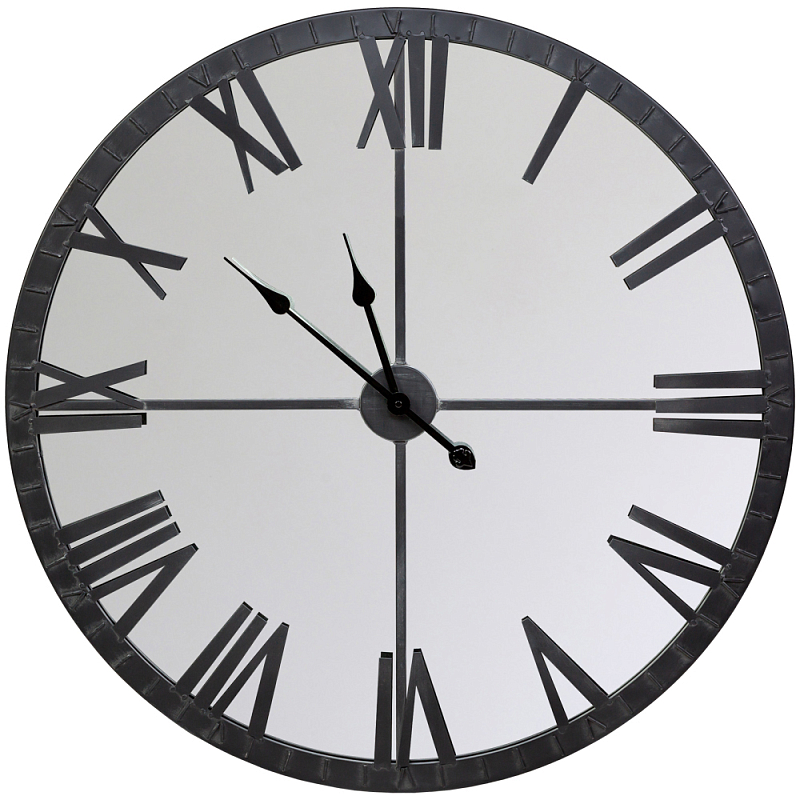 Часы настенные зеркальные с чёрным металлическим циферблатом Mirror Tower Clock Черный Зеркало Часы настенные зеркальные с чёрным металлическим циферблатом Mirror Tower Clock Черный Зеркало в Твери | Loft Concept