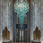 Люстра зеленая каскадная Green Light CascadeDroplet Chandelier варинант исполнения - 1 | Loft Concept в Твери