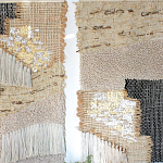 Триптих Геометрический гобелен бежевый Figurative Beige Wall Hangings варинант исполнения - 1 | Loft Concept в Твери