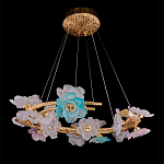 Люстра круглая на золотом каркасе с цветочным декором Miscellaneous herbs варинант исполнения - 1 | Loft Concept в Твери