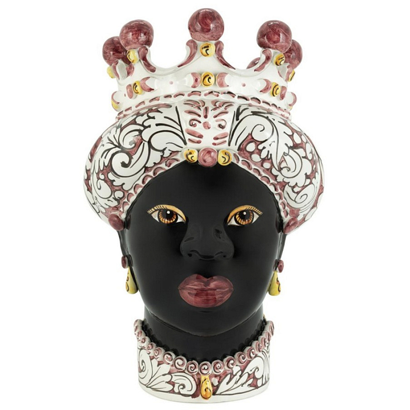 Ваза Vase Moro Lady Ornate Bordeaux Черный Бордовый Белый Ваза Vase Moro Lady Ornate Bordeaux Черный Бордовый Белый в Твери | Loft Concept