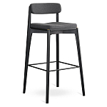 Барный стул из массива ясеня с обивкой из рогожки Elegant Ash Shape варинант исполнения - 2 | Loft Concept в Твери