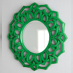 Зеркало круглое в ажурной зеленой раме Green Floral Pattern варинант исполнения - 2 | Loft Concept в Твери