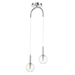 Подвесной светильник с 2-мя рельефными прозрачными плафонами из стекла и основанием цвета Хром Perforated Glass Bubbles варинант исполнения - 1 | Loft Concept в Твери