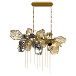 Люстра подвесная с 22-мя гранёными стеклянными плафонами с вертикальными подвесками Gilded Mirage  варинант исполнения - 2 | Loft Concept в Твери