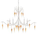 Люстра белая фактурная с подвесками из ракушек Study of Grace варинант исполнения - 3 | Loft Concept в Твери