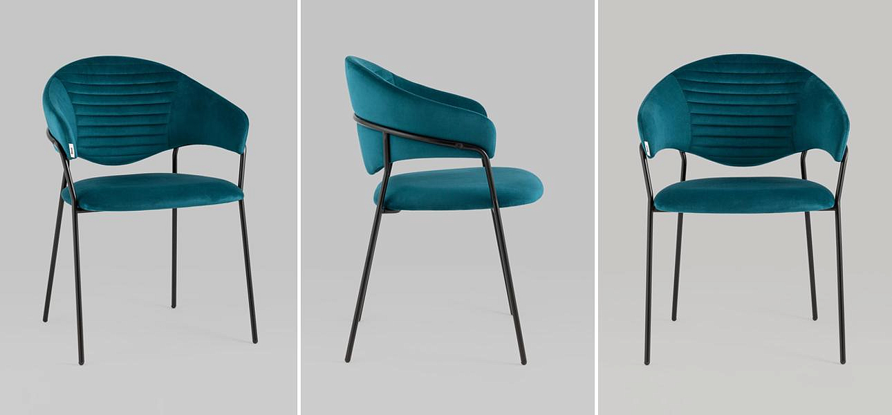 Стул Alexis Chair Сине-Зеленый Велюр Стул Alexis Chair Сине-Зеленый Велюр - Loft-Concept в Твери