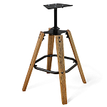 Барный стул со спинкой и подлокотниками на 4-х деревянных ножках Douglas Rhombus Коричневый Велюр варинант исполнения - 5 | Loft Concept в Твери