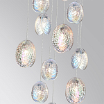 Люстра каскадная с 11-ю круглыми плафонами из рельефного стекла Disc Light варинант исполнения - 3 | Loft Concept в Твери