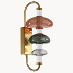 Бра с плафоном из разноцветного стекла Glass Peonies варинант исполнения - 2 | Loft Concept в Твери