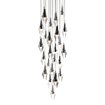 Люстра каскадная с 24-мя рельефными прозрачными плафонами в форме лепестков Glass Pod  варинант исполнения - 1 | Loft Concept в Твери