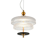 Подвесной светильник многослойный из рифленого прозрачного стекла Academy of Light варинант исполнения - 2 | Loft Concept в Твери