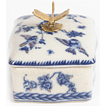 Фарфоровая шкатулка с бронзовой стрекозой Blue and White варинант исполнения - 5 | Loft Concept в Твери