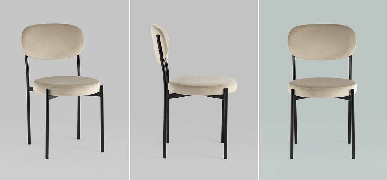 Стул Alfie Chair Молочный Велюр Стул Alfie Chair Молочный Велюр - Loft-Concept в Твери