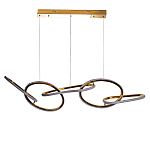 Люстра подвесная золотая в форме изогнутых колец Curved Rings варинант исполнения - 1 | Loft Concept в Твери