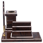 Настольный письменный набор из природного камня обсидиана с декором в виде Коня Team leader варинант исполнения - 6 | Loft Concept в Твери