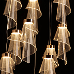 Люстра каскадная с 10-ю прозрачными плафонами Wave Line варинант исполнения - 7 | Loft Concept в Твери