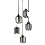 Люстра с 5-ю плафонами серого цвета Smoked Prism варинант исполнения - 1 | Loft Concept в Твери