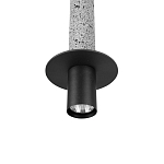 Подвесной светильник с узким цилиндрическим плафоном и черным металлическим декором Concrete Pipe варинант исполнения - 6 | Loft Concept в Твери