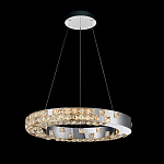 Люстра серебряная в форме кольца с мозаичным хрустальным оформлением Sparks of Crystal варинант исполнения - 1 | Loft Concept в Твери