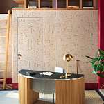 Обои с вышивкой ручной работы Glyph Original colourway on wool sateen варинант исполнения - 1 | Loft Concept в Твери