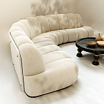 Диван Limoges полукруглой формы с обивкой букле молочного цвета варинант исполнения - 3 | Loft Concept в Твери