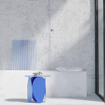 Matis журнальный столик синий из металла и кожи варинант исполнения - 1 | Loft Concept в Твери