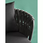 Стул мягкий с декором в виде плетеных лент на спинке и подлокотниках Semicircular Chair Decorated with Ribbons варинант исполнения - 6 | Loft Concept в Твери