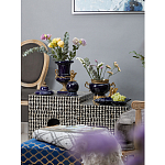 Ваза темно-синего цвета из фарфора с бронзовыми ручками в виде змей Высота 39 см Eden Garden porcelain and bronze варинант исполнения - 4 | Loft Concept в Твери