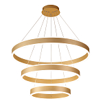 Люстра подвесная светодиодная с тремя золотистыми кольцами Ring Horizontal варинант исполнения - 1 | Loft Concept в Твери
