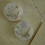 Круглая подставка под благовония из эпоксидной смолы с цветами белая Epoxy Resin Flowers Incense Stand White варинант исполнения - 3 | Loft Concept в Твери