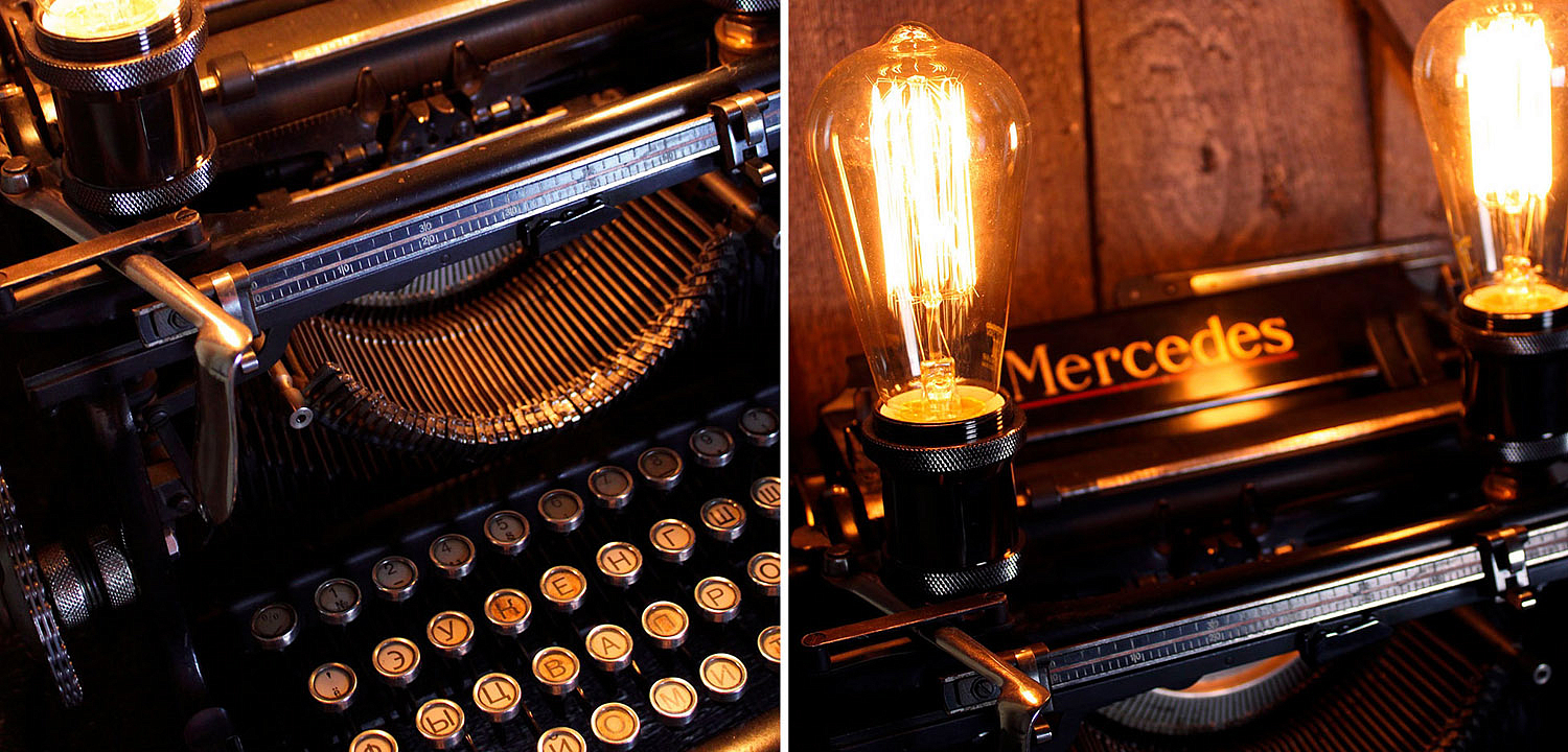 Настольная лампа Antique Typewriter Mercedes Настольная лампа Antique Typewriter Mercedes - Loft-Concept в Твери