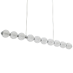 Подвесной линейный светодиодный светильник Crystal Globule Linear Hanging Lamp Chrome варинант исполнения - 1 | Loft Concept в Твери