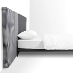 Кровать с большим мягким изголовьем Unity Dark Grey Bed варинант исполнения - 5 | Loft Concept в Твери