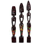 Комплект из трёх деревянных статуэток в виде аборигенов Three Aborigines Figurines варинант исполнения - 3 | Loft Concept в Твери