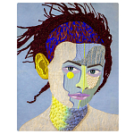 Картина с вышивкой Портрет wall panel People with the yellow ear 2 варинант исполнения - 3 | Loft Concept в Твери