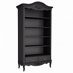 Стеллаж черный широкий из массива бука с 5-ю полками и 2-мя ящиками Black Provence варинант исполнения - 1 | Loft Concept в Твери