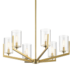 Люстра с 6-ю прозрачными цилиндрическими плафонами Kichler варинант исполнения - 1 | Loft Concept в Твери